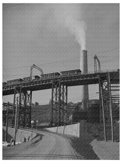 Anaconda Smelter Montana Ore Cars and Smokestack 1942