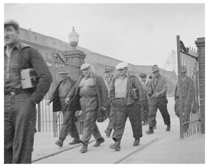 Workmen Leaving Anaconda Copper Smelter September 1942