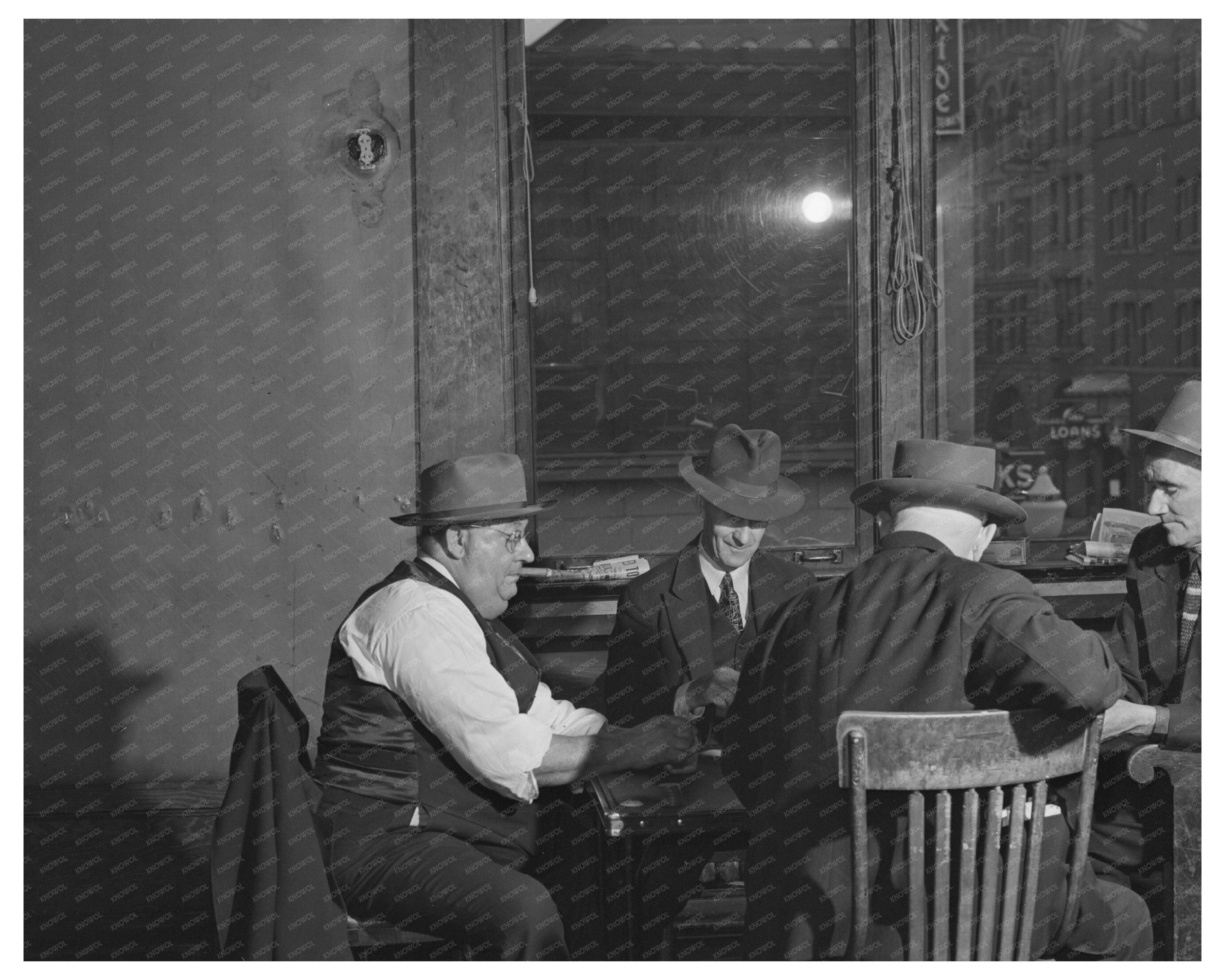 Miners Playing Cards in Butte Montana October 1942