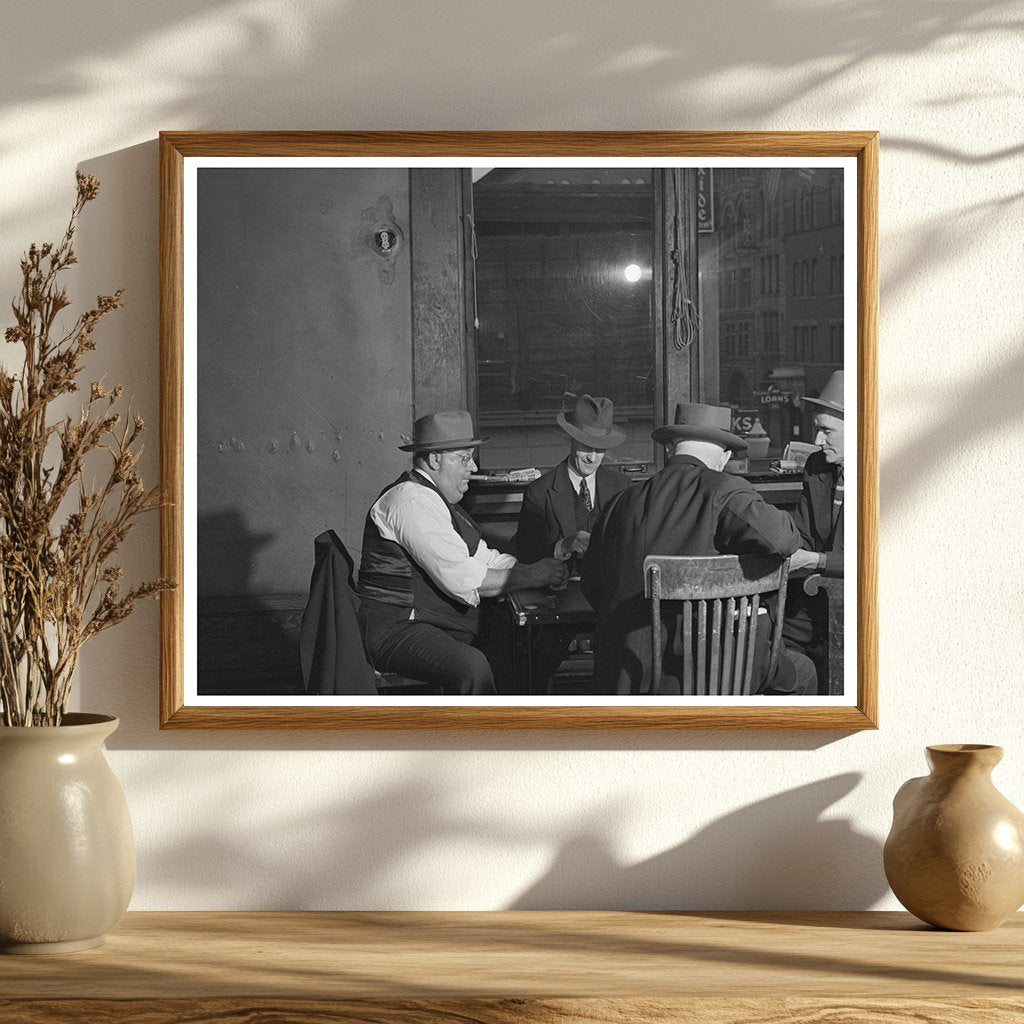 Miners Playing Cards in Butte Montana October 1942