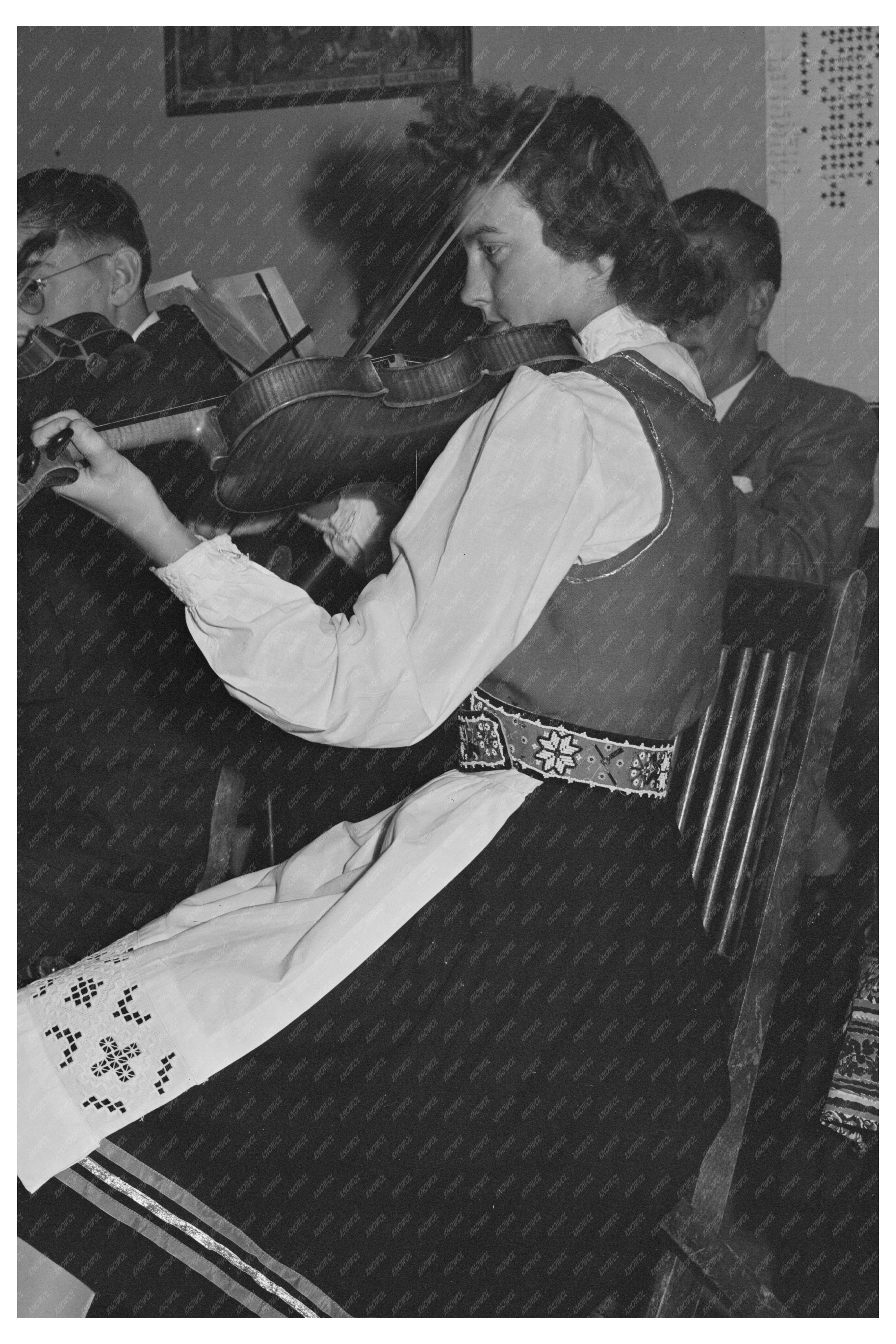 Musician at Little Norway Knitting Club 1942 Butte Montana