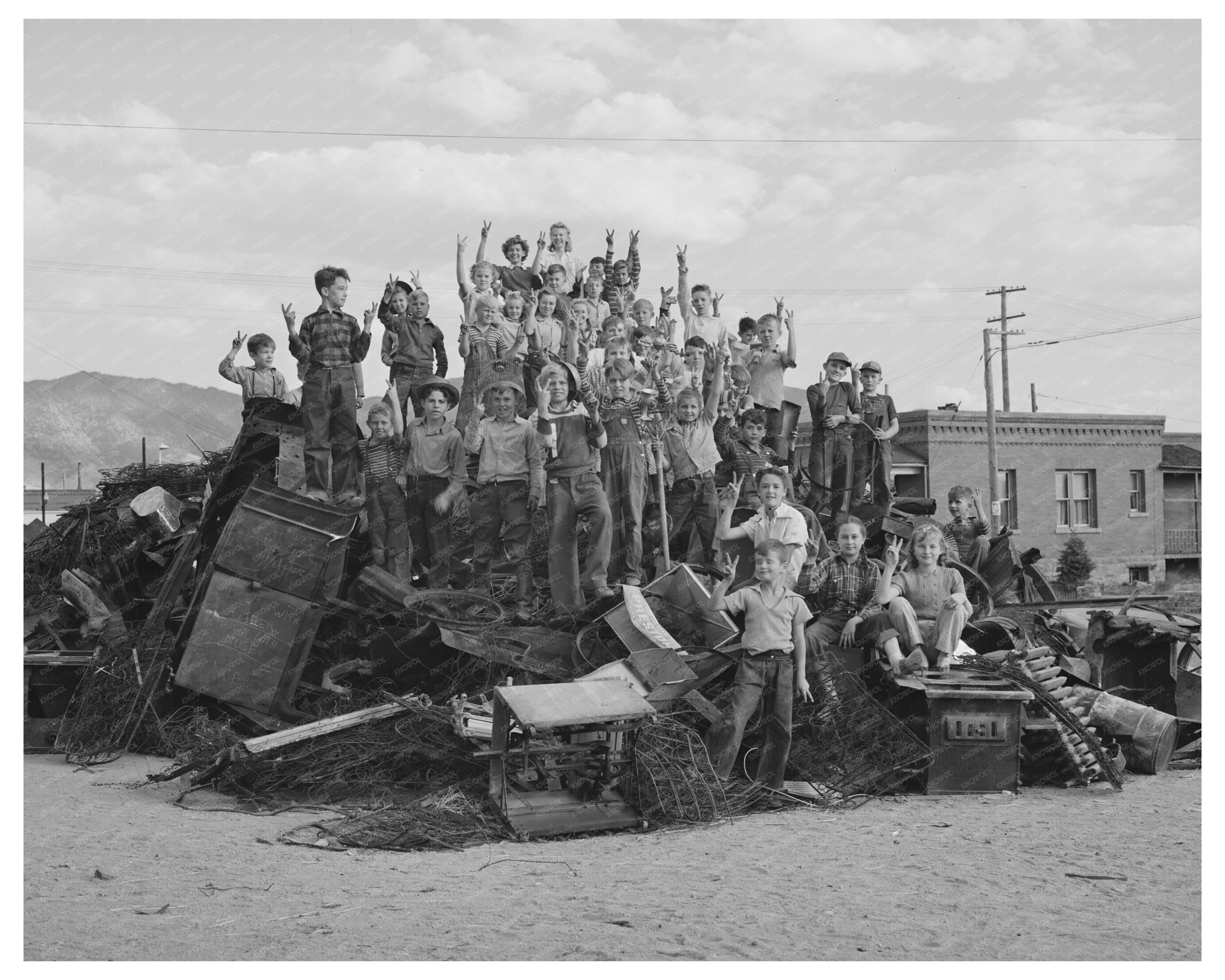 Butte Montana School Children Scrap Drive October 1942