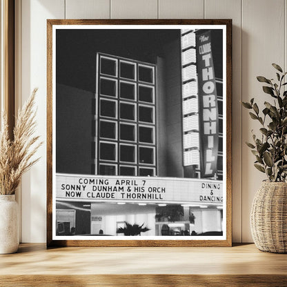 Hollywood Dance Palace Sign April 1942 Vintage Photo