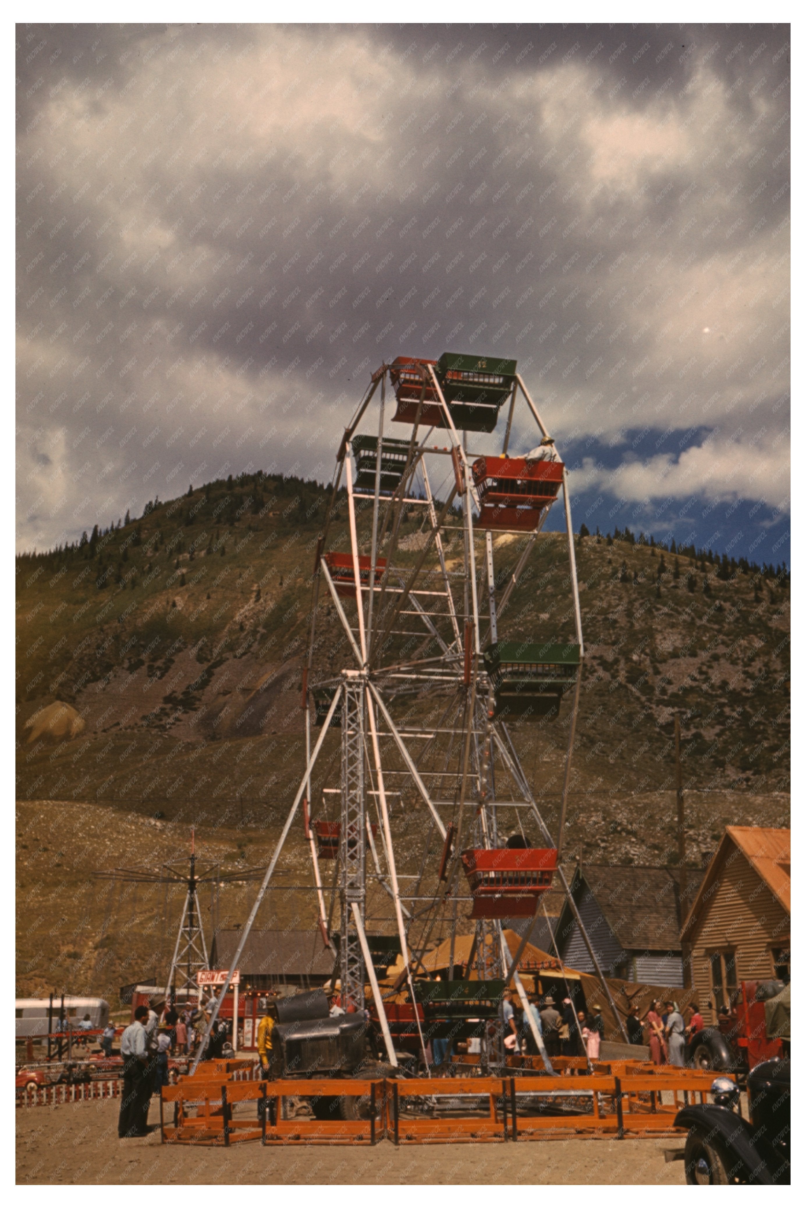 Delta County Fair Colorado October 1940 Ferris Wheel Scene