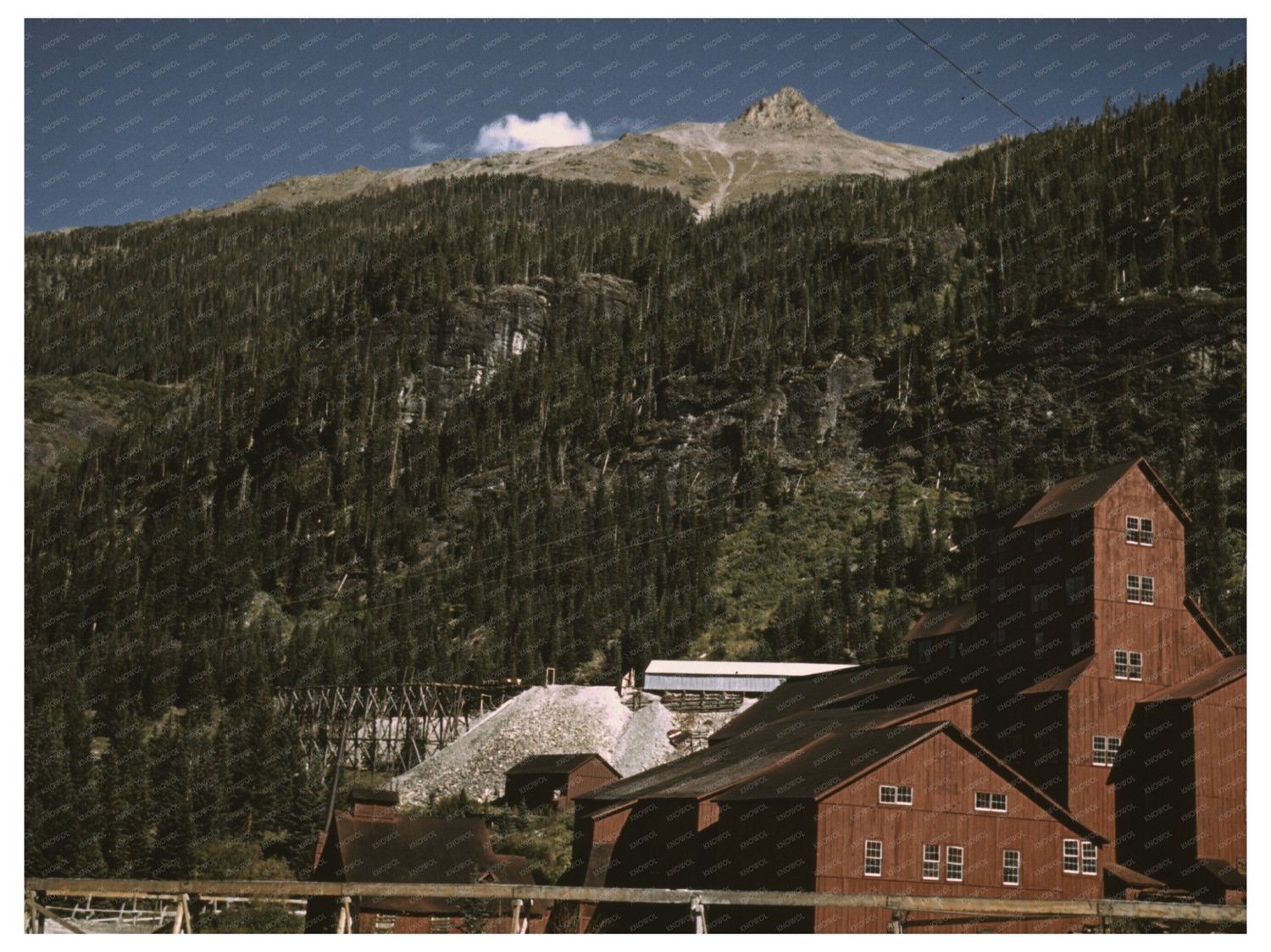 Camp Bird Mine Mill Ouray County Colorado 1940 Vintage Photo