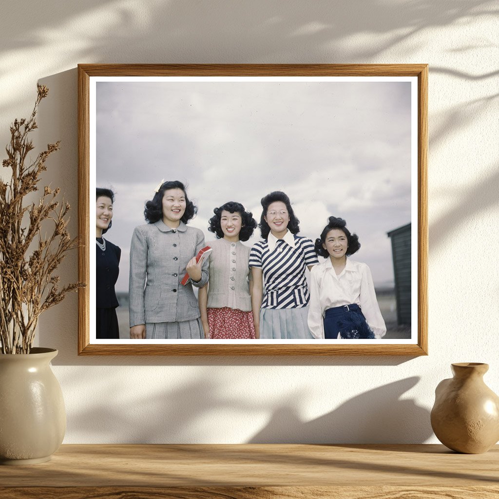 Smiling Women at Tule Lake Relocation Center 1942 1943