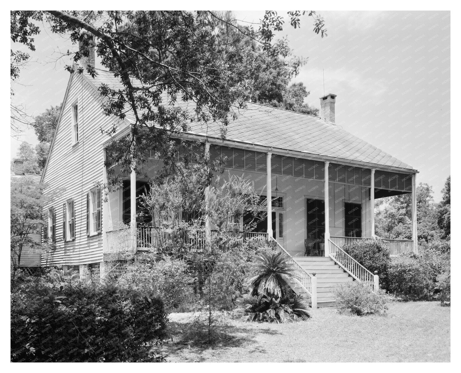 1836 Mobile, Alabama Historic Wooden House Photograph