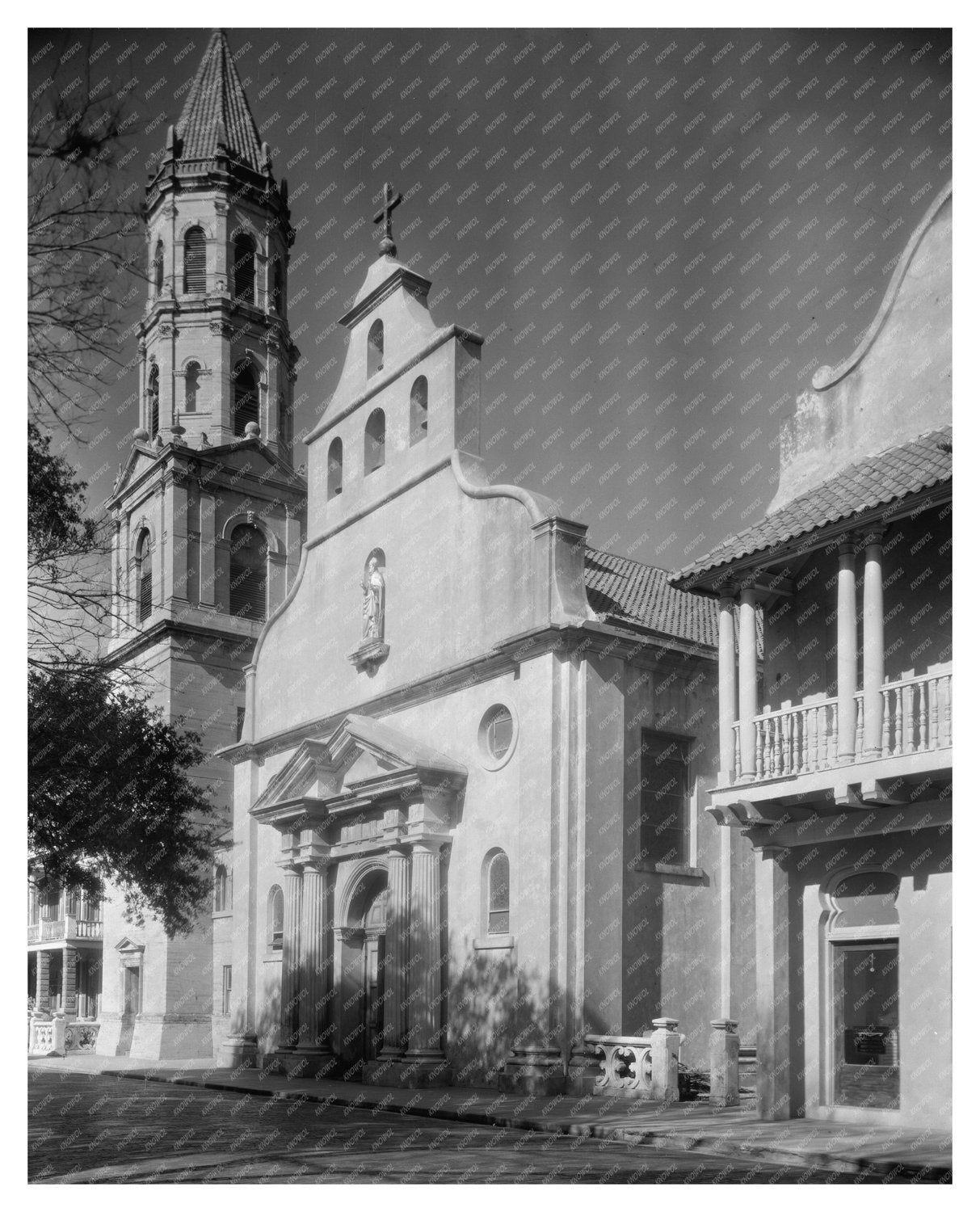 St. Augustine Cathedral Facade Photo, Florida 1953