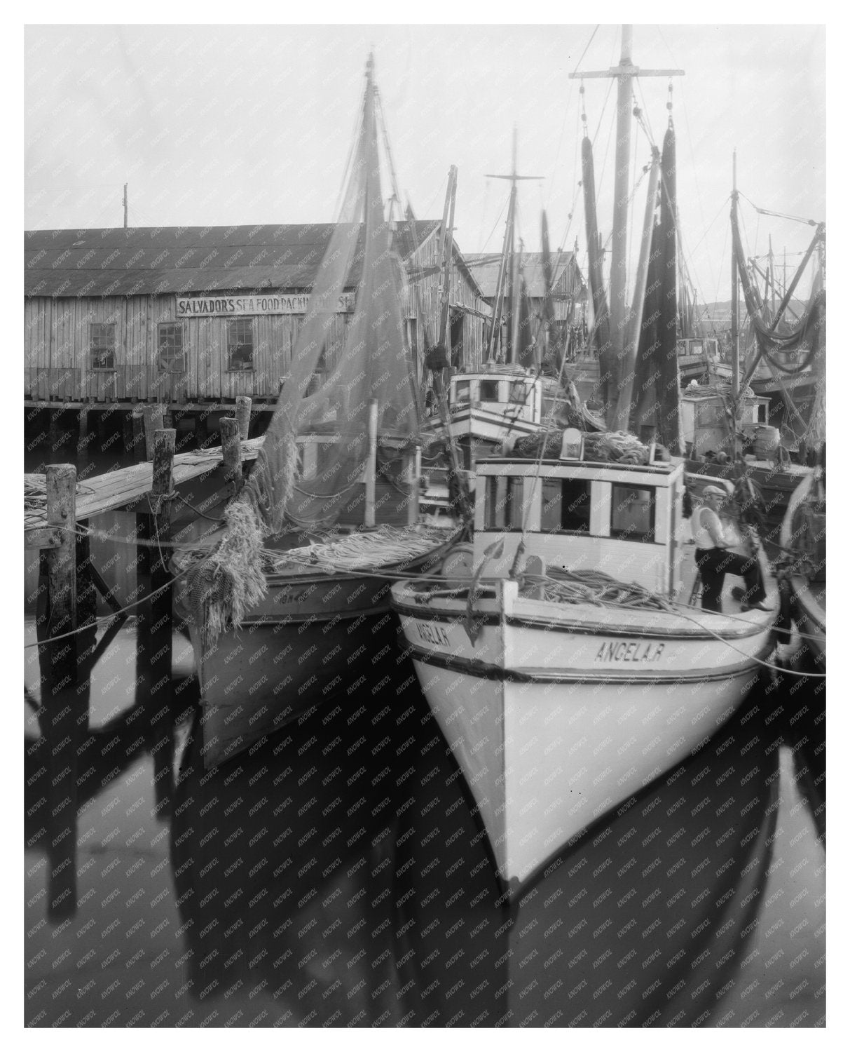 Fishing Boats at St. Augustine Pier, Florida, 1930s