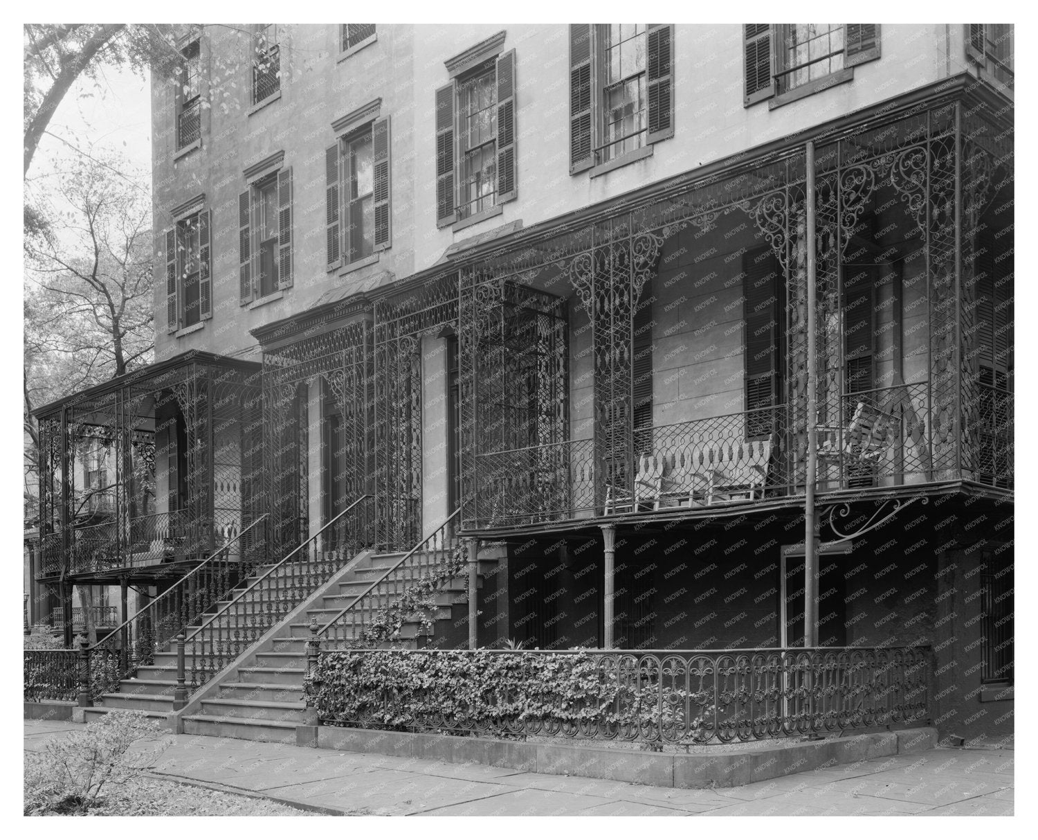 1850 Twin Houses of Hartridge, Savannah, GA - Historic Photo