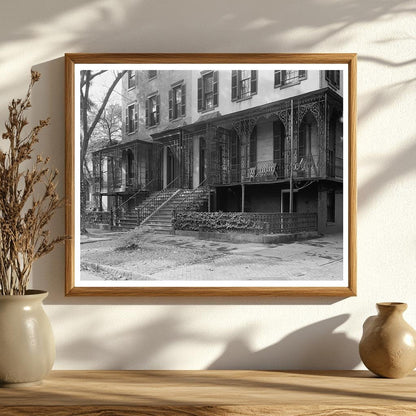 Vintage Twin Houses in Savannah, GA, 1850 Photo