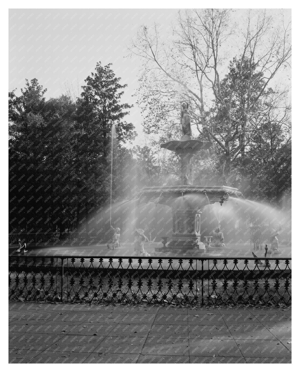 Victorian Ironwork in Savannah, GA - 1856 Historic Photo