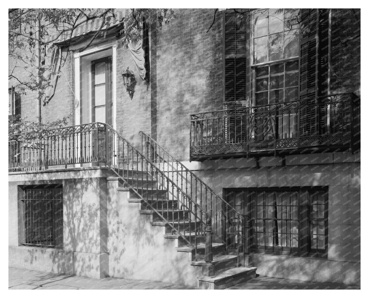 Savannah, GA Architecture: Vintage Ironwork Photograph 1900s