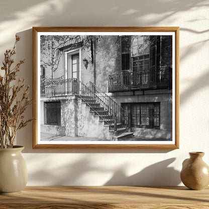 Savannah, GA Architecture: Vintage Ironwork Photograph 1900s
