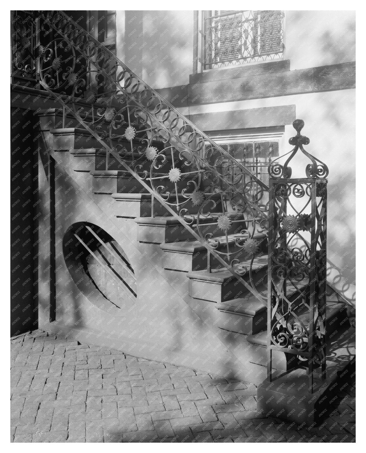 1850 Ironwork Architecture in Savannah, GA - Historic Photo