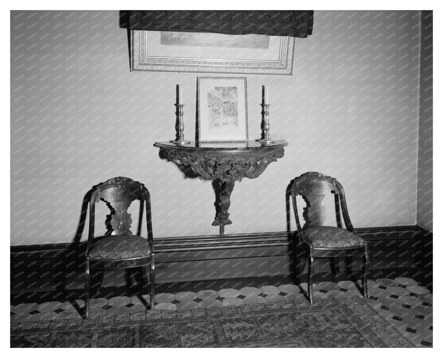 Savannah, GA Interior from 1850-1861 Vintage Photograph