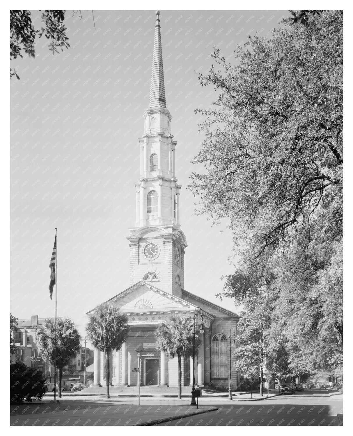 Savannah Church Architecture, Georgia 1891 Photo