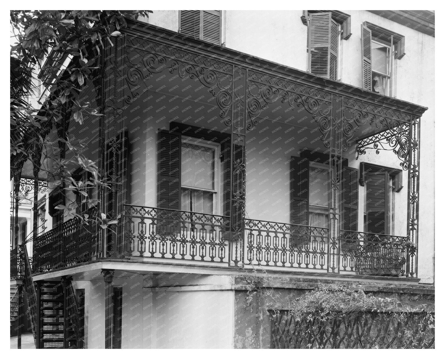 Savannah GA House Architecture 1870s Vintage Photo