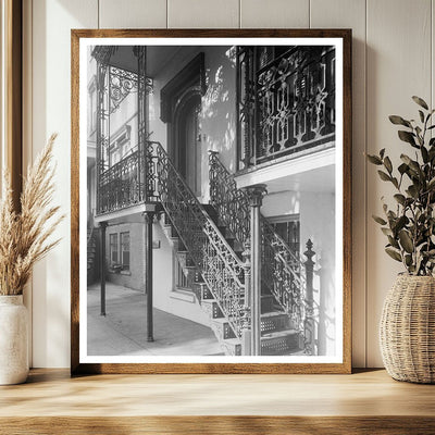 Savannah GA Ironwork Architecture Photo, 1870s