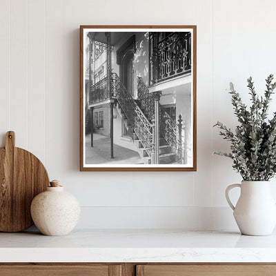 Savannah GA Ironwork Architecture Photo, 1870s