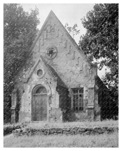 Historic Stone Church in Athens, GA - 1930s Photo