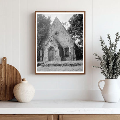 Historic Stone Church in Athens, GA - 1930s Photo