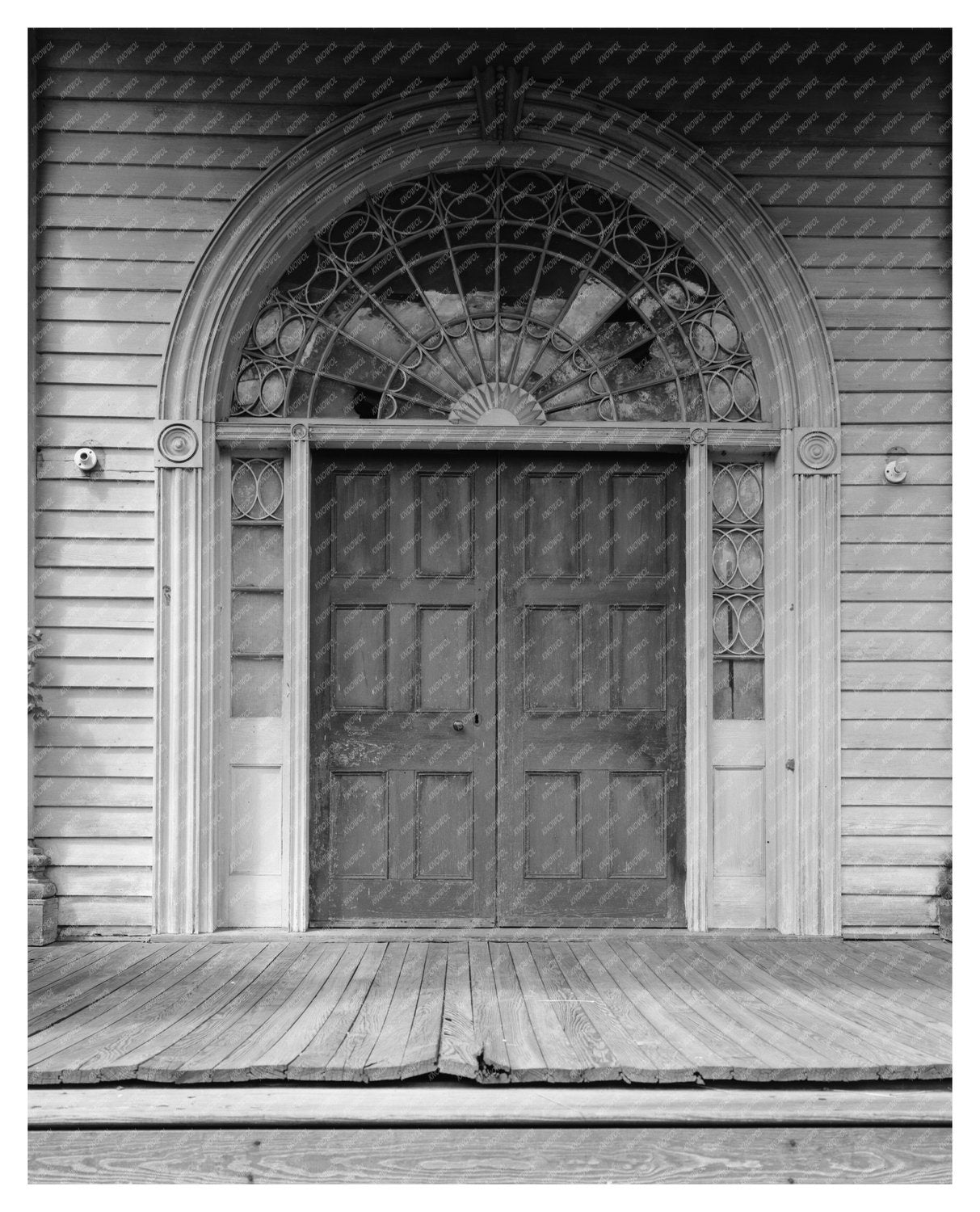 Vintage Stair Hall Photo, Haddock, GA, 1957