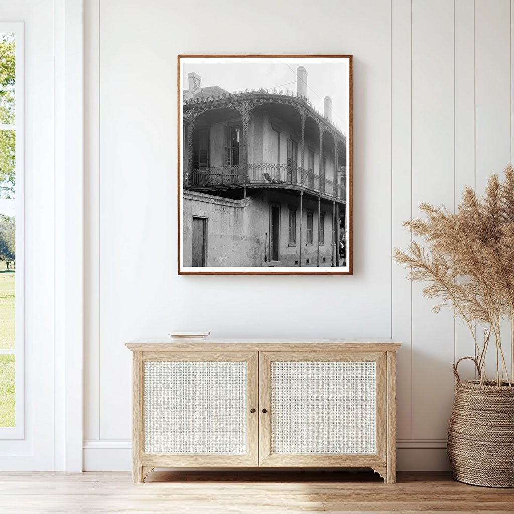 New Orleans Architecture 1953: Vintage Ironwork Photo