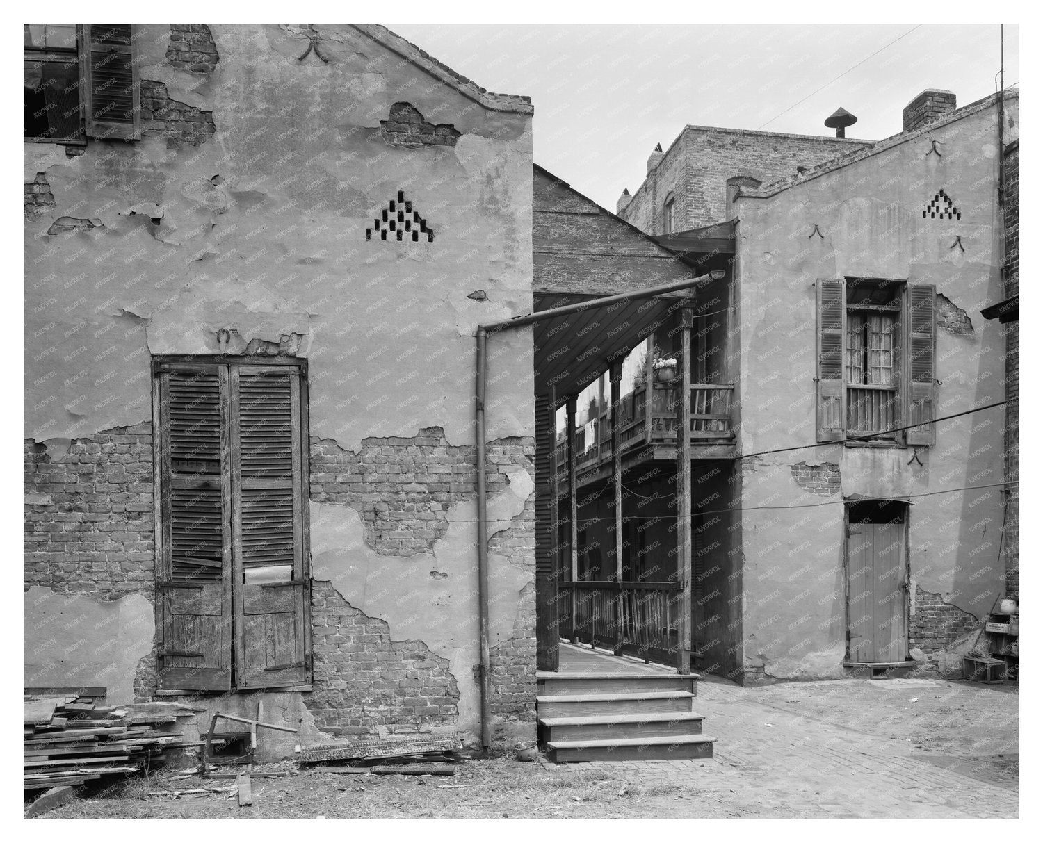 New Orleans Alley, Louisiana, 20th Century Historical Photo