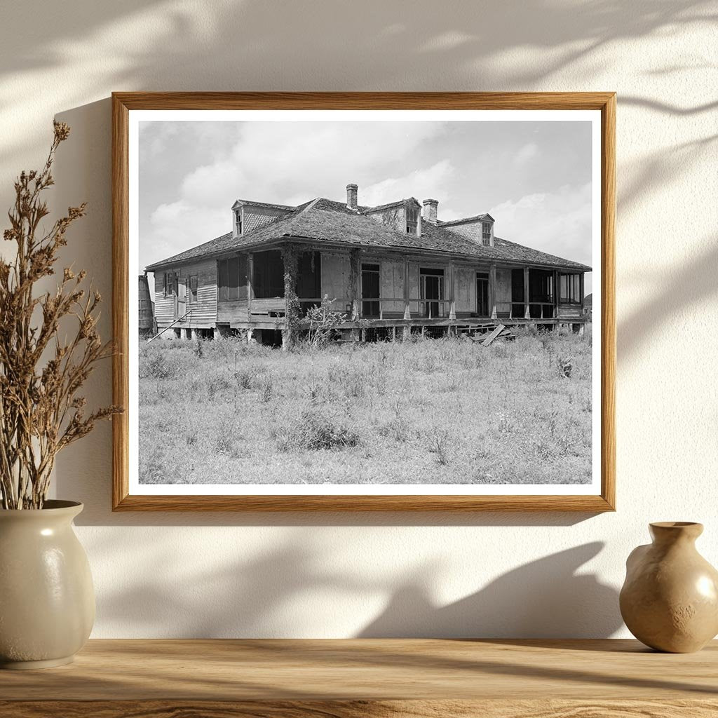 Abandoned Louisiana Building, Mississippi River, 20th Centur