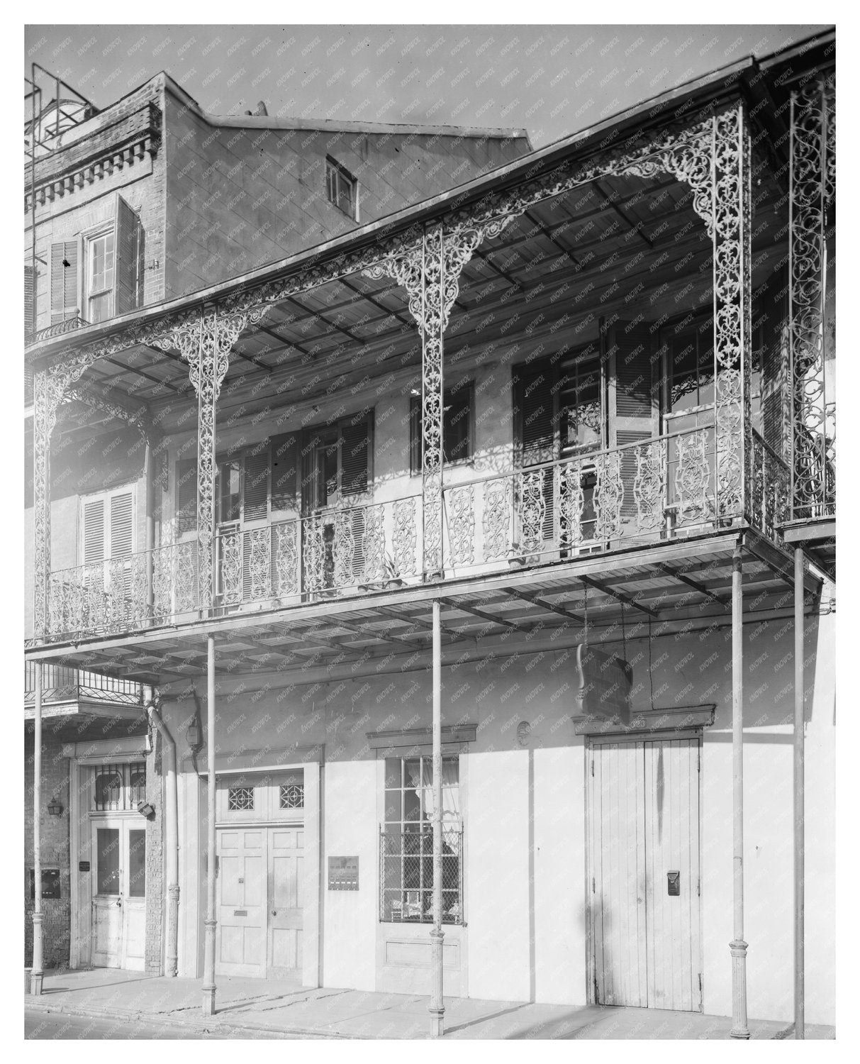 New Orleans Architecture, Louisiana 1900s Vintage Photo