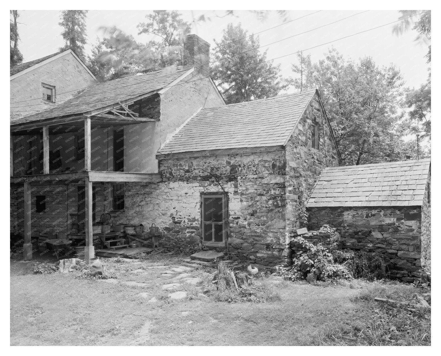 Cresswell MD Stone Farmhouse Photo, Mid-20th Century