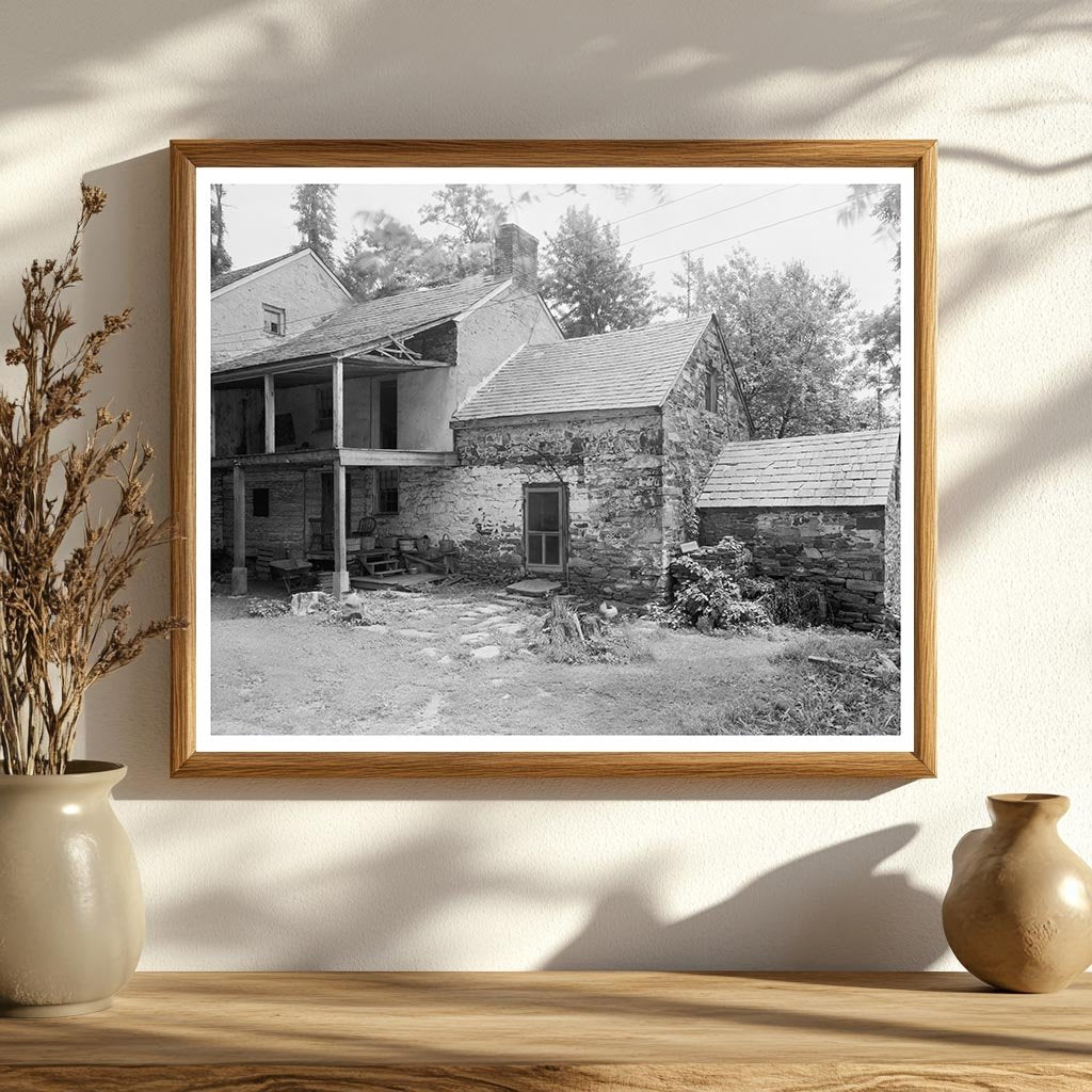 Cresswell MD Stone Farmhouse Photo, Mid-20th Century