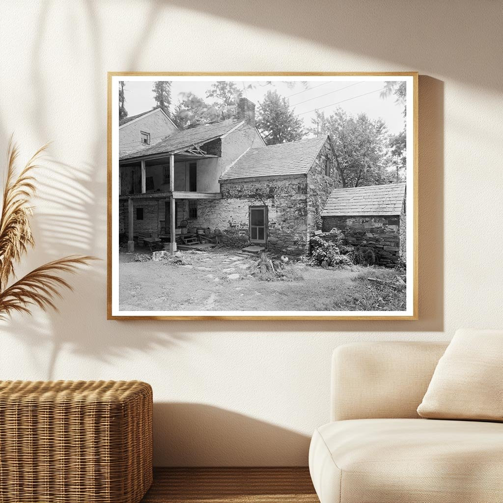 Cresswell MD Stone Farmhouse Photo, Mid-20th Century