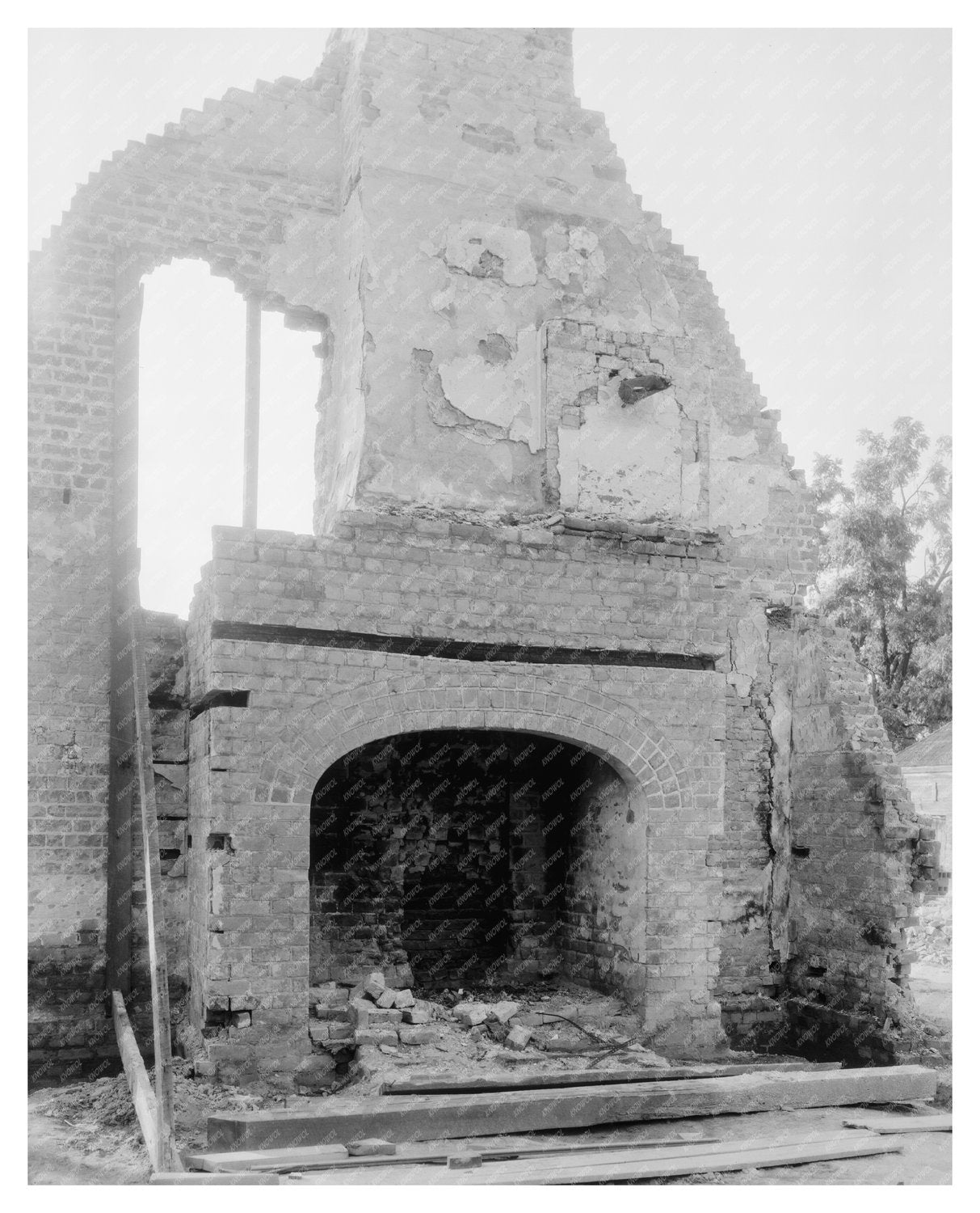 Dower House Ruins, Rosaryville, MD, 1931 Fire Impact