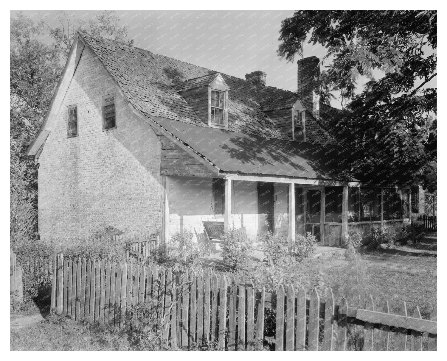 J.J. Allston House, Great Mills, MD, 1664 Vintage Photo