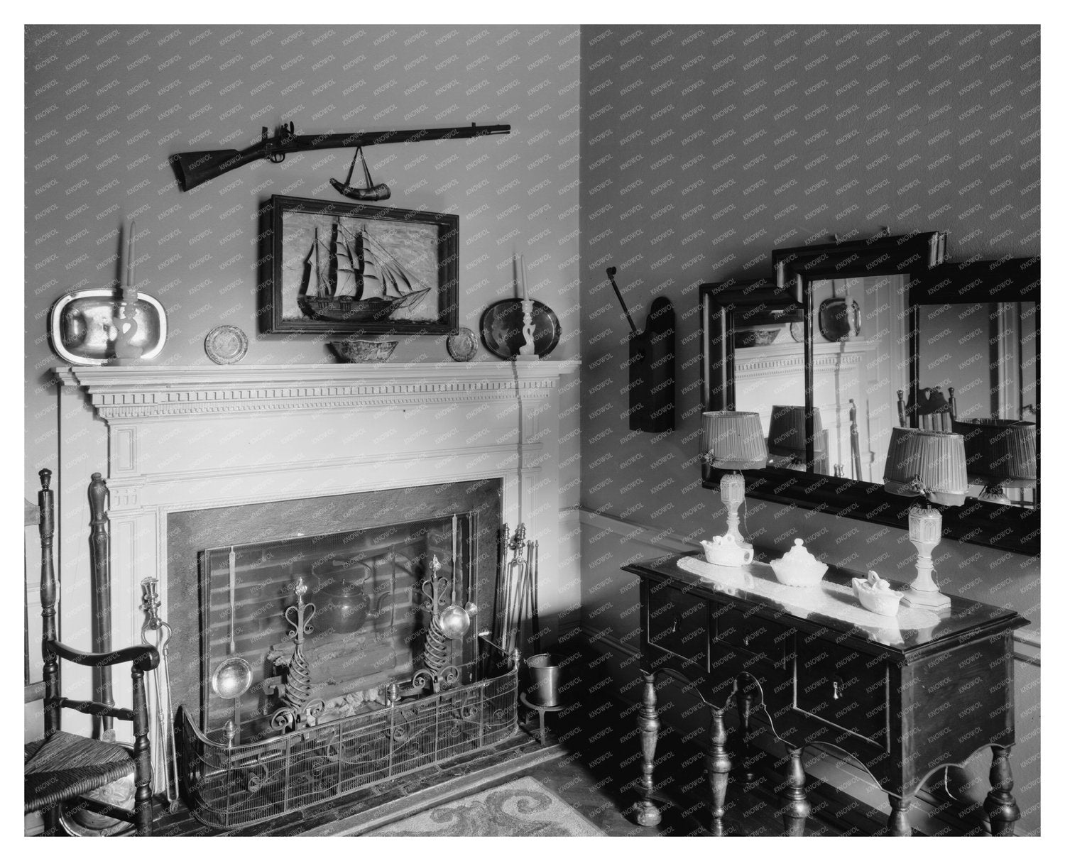 Vintage Baltimore Fireplace Photo, Maryland 20th Century