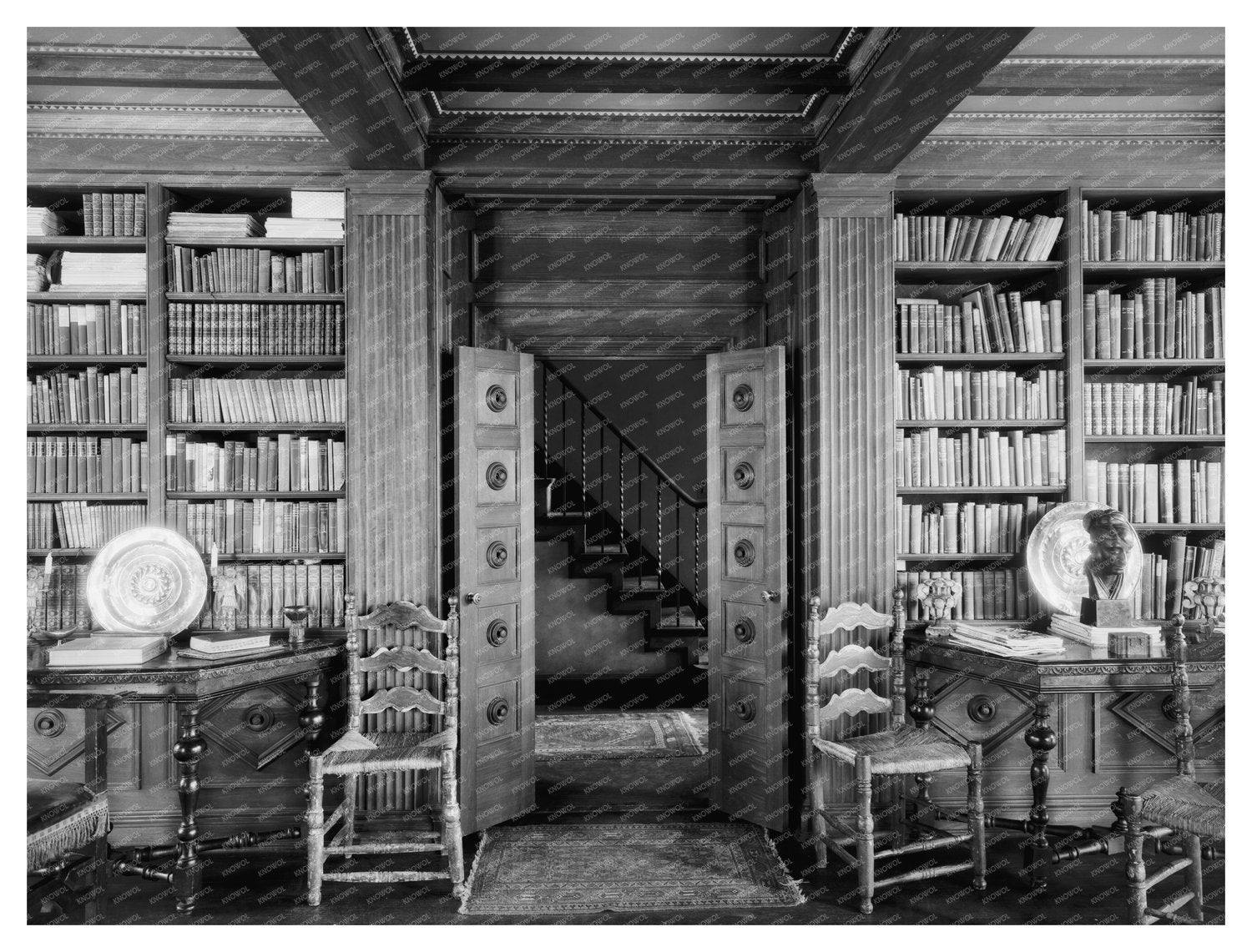 Baltimore Library Interior, Maryland, Early 20th Century