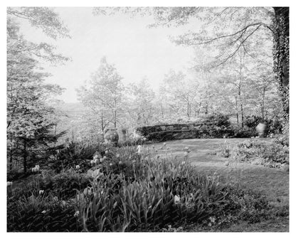 Serene Garden Scene in Stevenson, MD - Early 20th Century