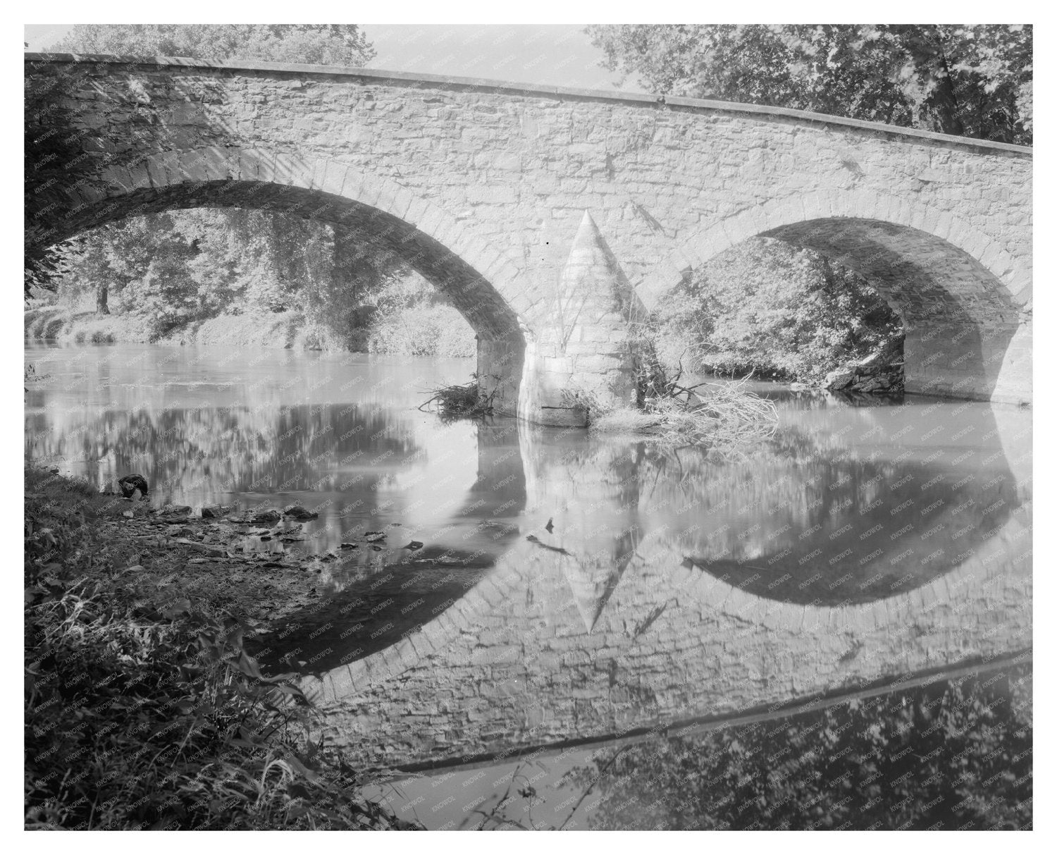 Vintage Bridge Photo, Washington County, Maryland, 1930s