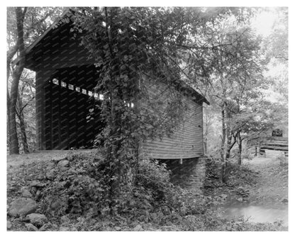 Covered Bridge in Frederick County, MD - 1953 Photo