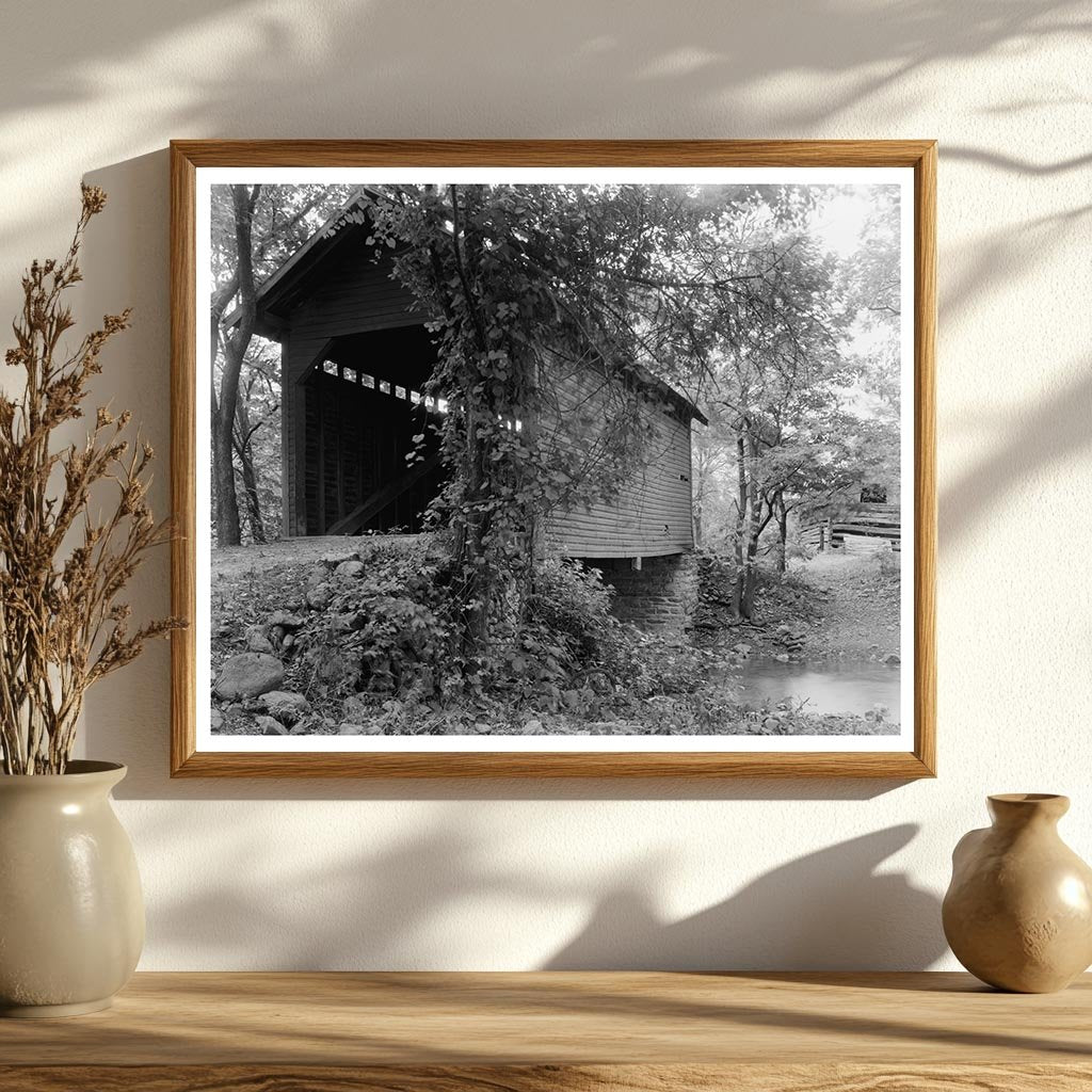 Covered Bridge in Frederick County, MD - 1953 Photo