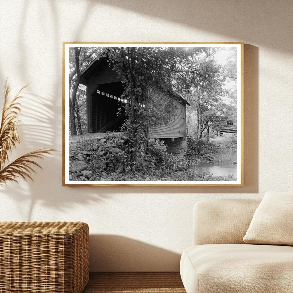 Covered Bridge in Frederick County, MD - 1953 Photo