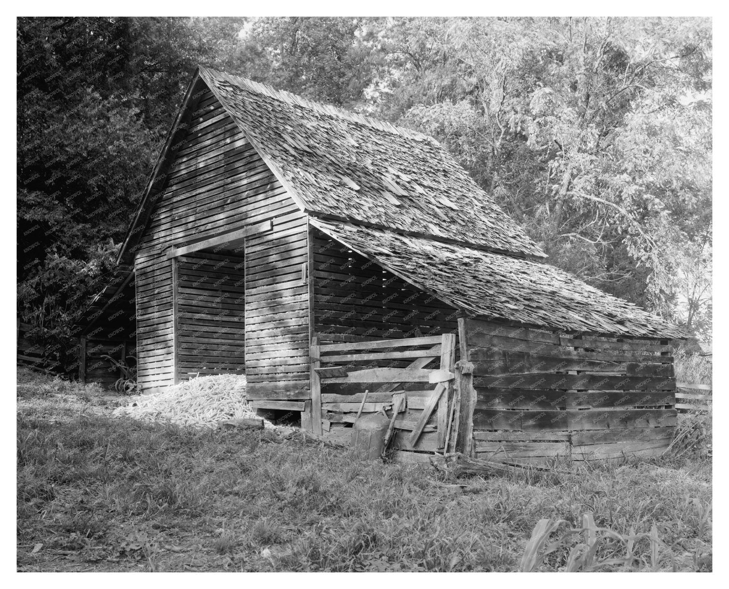 1829 Wooden Building in Morganton, NC - Historical Photo