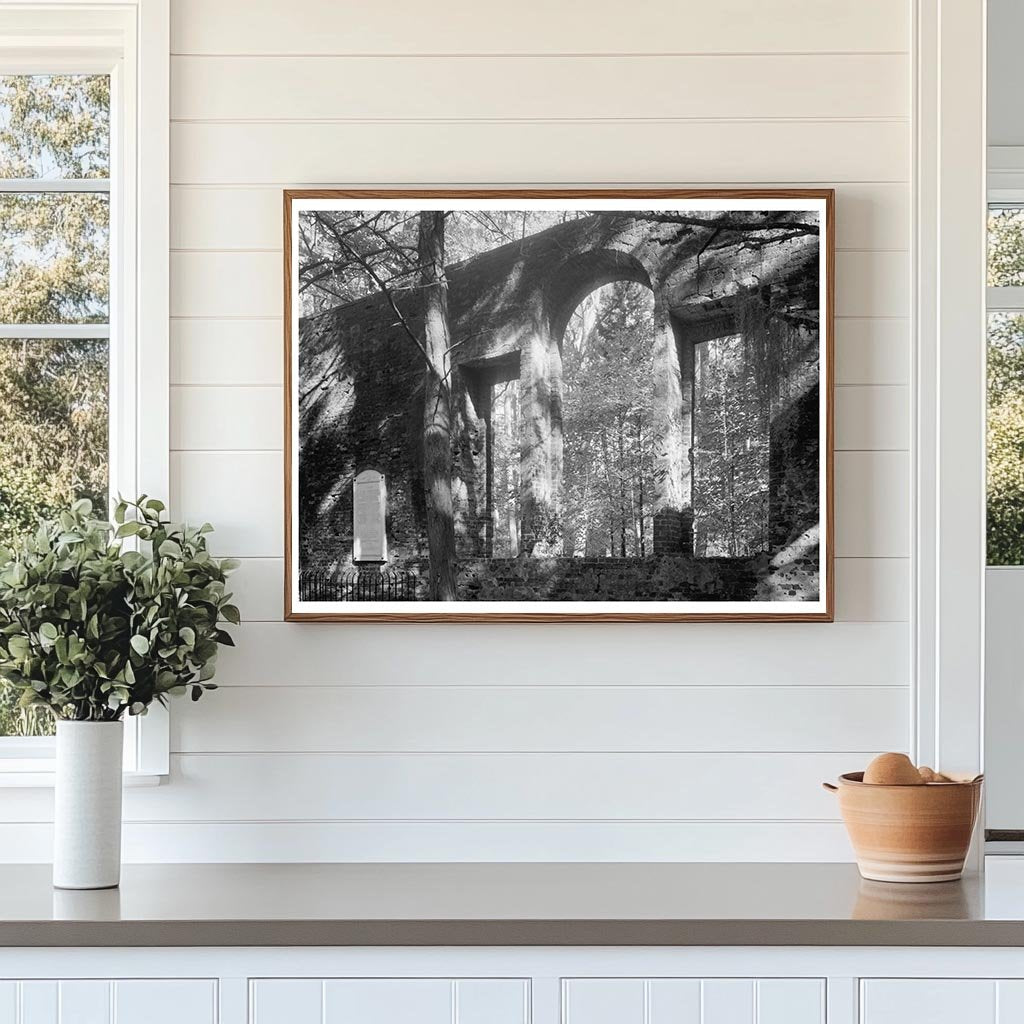 Vintage Church Ruins in Brunswick County, NC, 20th Century