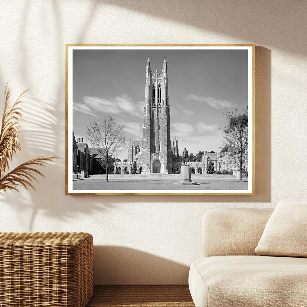 Durham NC University Campus Lawn Photo, 20th Century