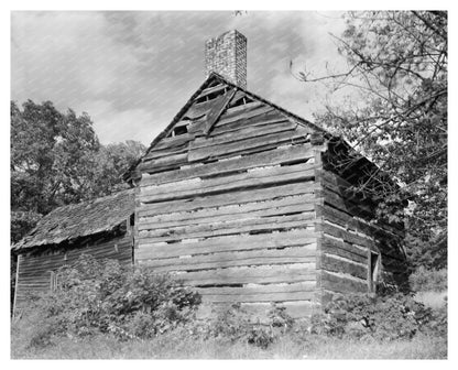 Log Cabin, Mecklenburg County, NC, 1726 - Vintage Photo