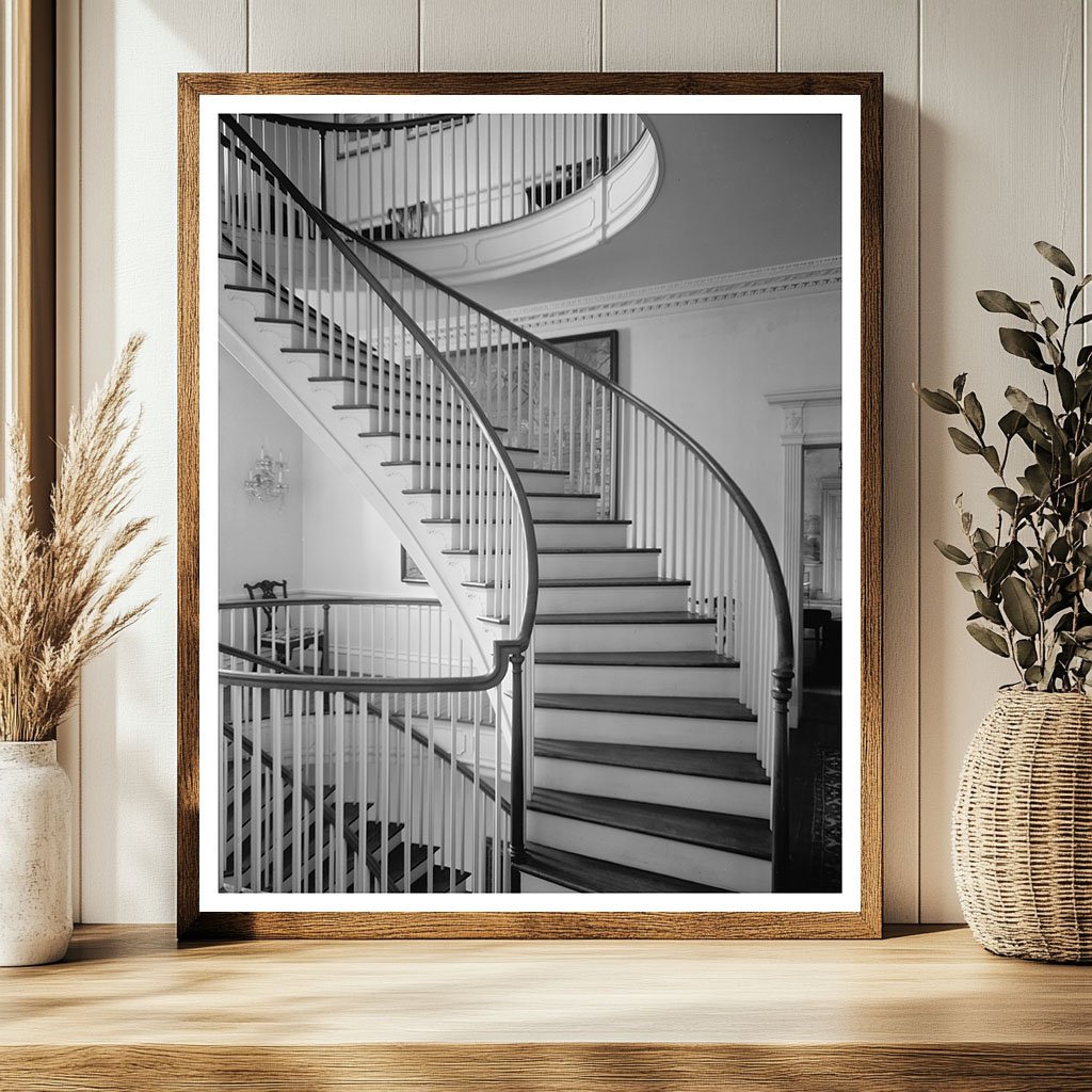 Warrenton NC Spiral Staircase Photo 1941