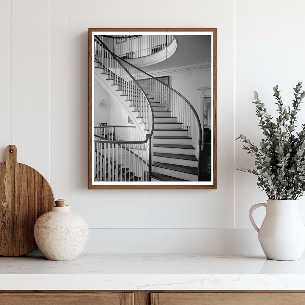 Warrenton NC Spiral Staircase Photo 1941