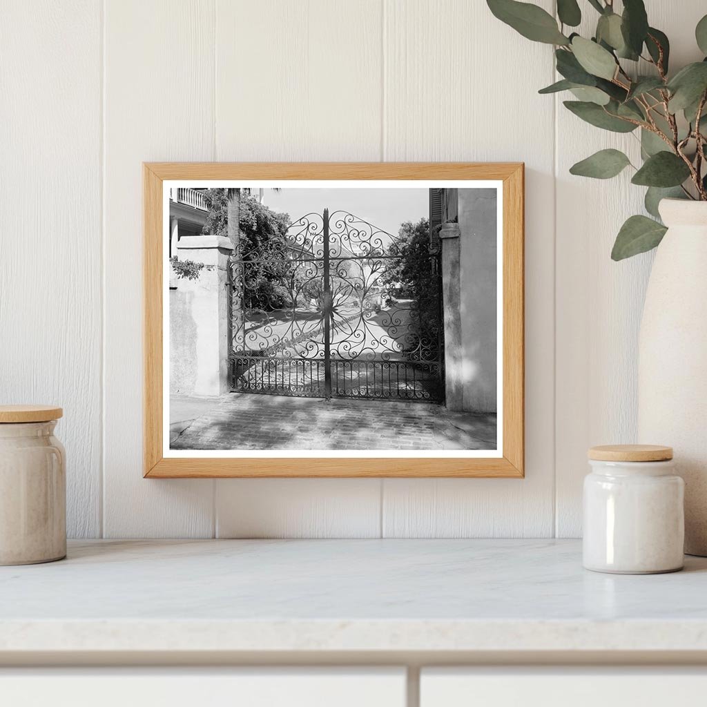 Vintage Iron Gate in Charleston, SC - Carnegie Survey 1953